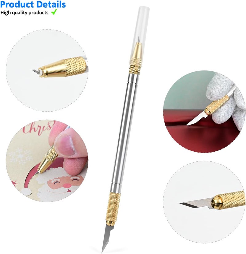 Ehdis Double Head Precision Hobby Knife Set 360 Degree Swivel Blade Craft Cutting Knife with Replacement Blades for Art, Working-Stencil, Scoring, Scrapbooking, Architecture Modeling, Crafting - Image 2